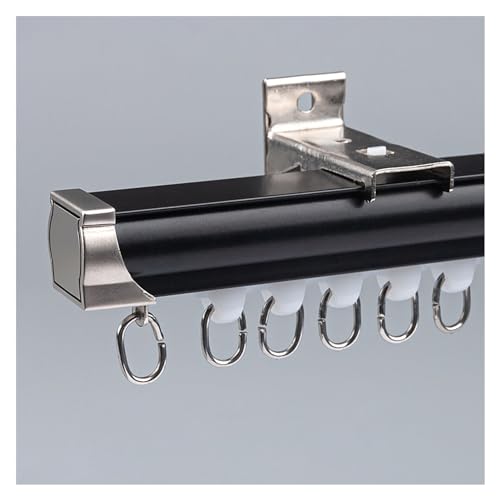 Einspurige Seitenwand-Vorhangschiene mit leisem Gleiten, Wohnzimmer/Schlafzimmer/Erkerfenster/Ankleidezimmer, Aluminium-Vorhangschienen, Raumteiler mit Universalrollen, 1 bis 6 Meter Länge(Black,3.2m/ Einspurige Seitenwand-Vorhangschiene mit leisem Gleiten, Wohnzimmer/Schlafzimmer/Erkerfenster/Ankleidezimmer, Aluminium-Vorhangschienen, Raumteiler mit Universalrollen, 1 bis 6 Meter Länge(Black,3.2m/ von Generisch
