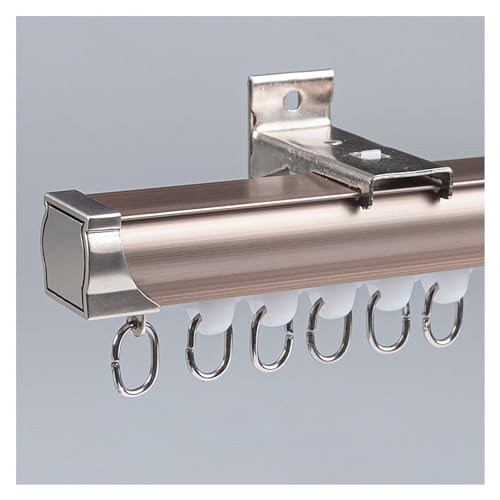 Einspurige Seitenwand-Vorhangschiene mit leisem Gleiten, Wohnzimmer/Schlafzimmer/Erkerfenster/Ankleidezimmer, Aluminium-Vorhangschienen, Raumteiler mit Universalrollen, 1 bis 6 Meter Länge(Gold,5m/16. Einspurige Seitenwand-Vorhangschiene mit leisem Gleiten, Wohnzimmer/Schlafzimmer/Erkerfenster/Ankleidezimmer, Aluminium-Vorhangschienen, Raumteiler mit Universalrollen, 1 bis 6 Meter Länge(Gold,5m/16. von Generisch