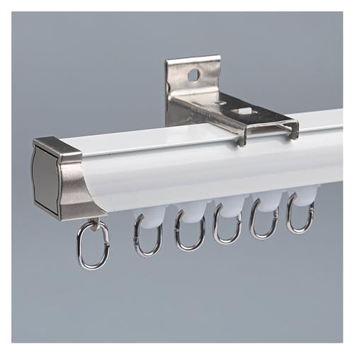 Einspurige Seitenwand-Vorhangschiene mit leisem Gleiten, Wohnzimmer/Schlafzimmer/Erkerfenster/Ankleidezimmer, Aluminium-Vorhangschienen, Raumteiler mit Universalrollen, 1 bis 6 Meter Länge(White,2m/6. Einspurige Seitenwand-Vorhangschiene mit leisem Gleiten, Wohnzimmer/Schlafzimmer/Erkerfenster/Ankleidezimmer, Aluminium-Vorhangschienen, Raumteiler mit Universalrollen, 1 bis 6 Meter Länge(White,2m/6. von Generisch