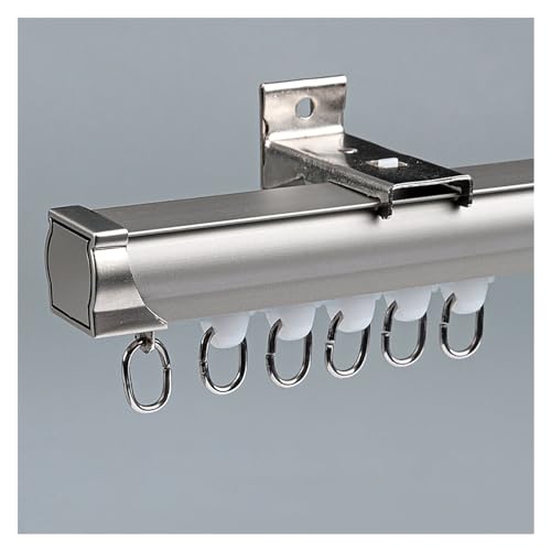 Einspurige Seitenwand-Vorhangschiene mit leisem Gleiten, Wohnzimmer/Schlafzimmer/Erkerfenster/Ankleidezimmer, Aluminium-Vorhangschienen, Raumteiler mit Universalrollen, 1 bis 6 Meter Länge(Light grey, Einspurige Seitenwand-Vorhangschiene mit leisem Gleiten, Wohnzimmer/Schlafzimmer/Erkerfenster/Ankleidezimmer, Aluminium-Vorhangschienen, Raumteiler mit Universalrollen, 1 bis 6 Meter Länge(Light grey, von Generisch