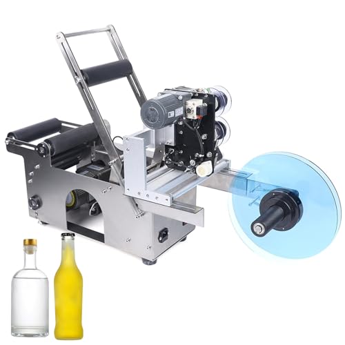Einstellbare halbautomatische Etikettiermaschine, manueller Applikator für selbstklebende Etiketten, 100 W elektrisch für runde Flaschen, 20-40 Stück/min für Kosmetik, Getränke, Lebensmittelindustrie von Generisch