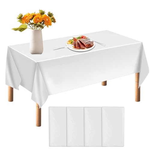 Einweg Tischdecken Weiß,Einwegtischdecken Wasserdicht,Kunststoff-Tischdecke, 4 StüCk Gartentischdecke Tischtuchchmutzabweisende,FüR Gastronomie Feste Party Hochzeiten Oder Haushalt. Einweg Tischdecken Weiß,Einwegtischdecken Wasserdicht,Kunststoff-Tischdecke, 4 StüCk Gartentischdecke Tischtuchchmutzabweisende,FüR Gastronomie Feste Party Hochzeiten Oder Haushalt. von Generisch