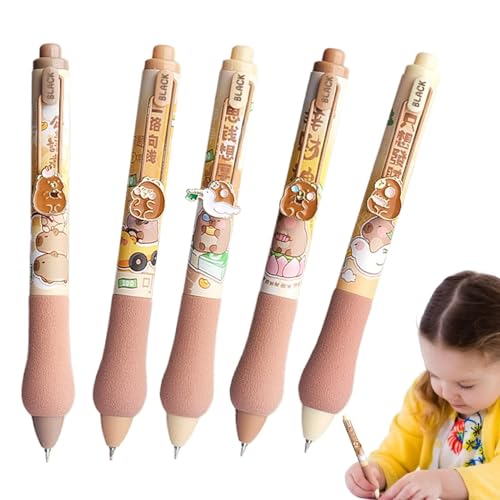 Einziehbare Capybara-Stifte – einziehbare Capybara-Tintenstifte für Journaling-Notizen, Cartoon-Tier-Kugelschreiber, Schulschreibwaren für Meetings, Hausaufgaben Einziehbare Capybara-Stifte – einziehbare Capybara-Tintenstifte für Journaling-Notizen, Cartoon-Tier-Kugelschreiber, Schulschreibwaren für Meetings, Hausaufgaben von Generisch
