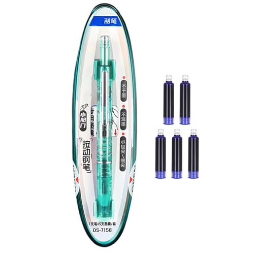 Einziehbarer Füllfederhalter, 0,38mm Blau Schwarze Tinte Transparenter Schaft Mit 5 Nachfüllbaren Tintenpatronen, Schnelltrocknender Tintenstift, Glatt Schreibender Kalligrafiestift, Für Schulbedarf Einziehbarer Füllfederhalter, 0,38mm Blau Schwarze Tinte Transparenter Schaft Mit 5 Nachfüllbaren Tintenpatronen, Schnelltrocknender Tintenstift, Glatt Schreibender Kalligrafiestift, Für Schulbedarf von Generisch
