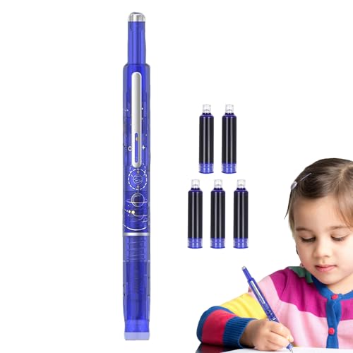 Einziehbarer Füllfederhalter, nachfüllbarer Füllfederhalter, feine 0,38 mm Spitze, Schreibwerkzeug, inklusive 5 Tintenpatronen, feiner Feder für Premium-Schul- und Bürobedarf für Kalligraphie von Generisch
