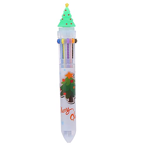 Einziehbarer Kugelschreiber Gelstift 10 in 1 Geschenkstifte Mehrfarbig Weihnachten 2 ml Flüssigtintenstifte für Büro Schulbedarf Kindergeschenk Lackmarker Blau (A One Size) von Generisch