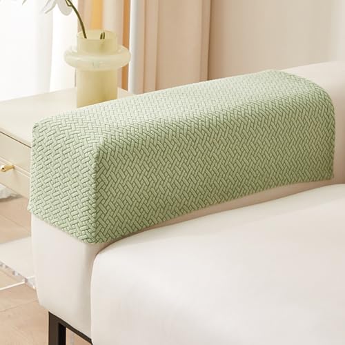 Elastische, haustierfreundliche Sofabezüge, universal, rutschfest, für alle Jahreszeiten, grün, Sofaschoner und Handschuhe für Möbelpflege, 2 Stück von Generisch