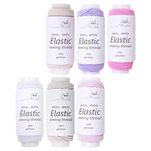 Elastische Kordel, Stretchschnur, stilvolle elastische Schnur, Stretchschnur, 6 Rollen, elastische Kordel, bequeme Perlenschnüre für Schmuckherstellung Elastische Kordel, Stretchschnur, stilvolle elastische Schnur, Stretchschnur, 6 Rollen, elastische Kordel, bequeme Perlenschnüre für Schmuckherstellung von Generisch
