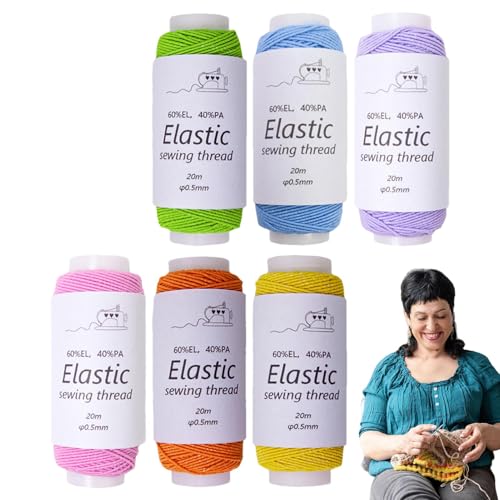 Elastische Schnur, Perlenschnur | Stilvolle elastische Schnur 6 Rollen - Bequeme Perlenschnüre Elastische Schnur für die Schmuckherstellung von Generisch