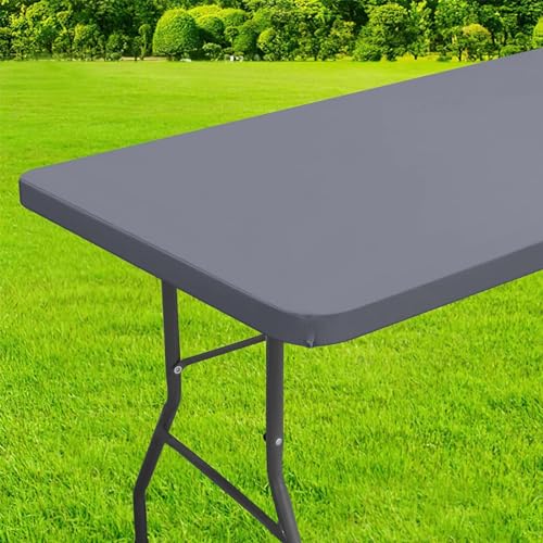 Elastische Tischdecke, 76x122 cm, Rechteckig, Wasserdicht, Spandex, für Klapptische, Picknick, Camping, Outdoor (Gray) von Generisch