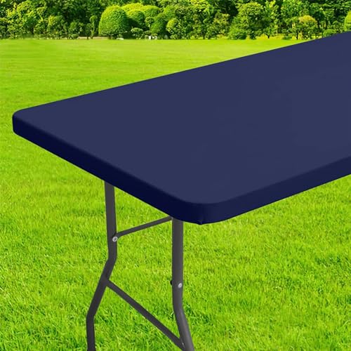 Elastische Tischdecke, 76x122 cm, Rechteckig, Wasserdicht, Spandex, für Klapptische, Picknick, Camping, Outdoor (Navy) von Generisch