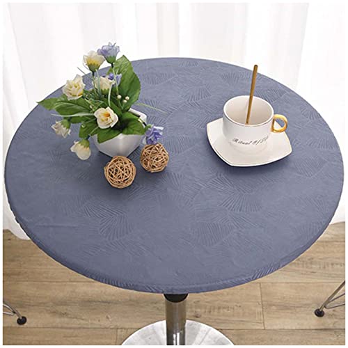 Elastische runde Tischdecke - Abwaschbare Tischdecke mit Stretchkanten Fleckenabweisend Perfekt für Küche Garten Party - Blau 160cm von Generisch