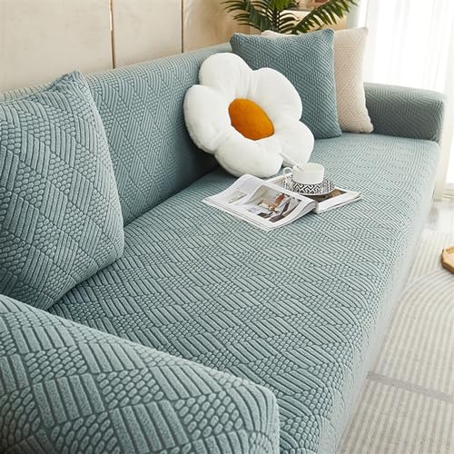 Elastischer Sofabezug – Strickstoff, weicher All-Inclusive-Schonbezug für Sofas mit niedriger Rückenlehne, Spannbetttuch-Stil von Generisch