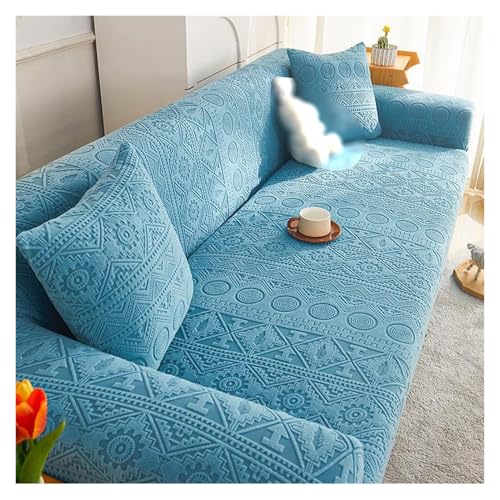Elastischer Stretch Sofabezug Anti-Rutsch 1/2/3/4/5 Sitzer Couchschutz Passt für L-förmige modulare Sofas Samtstoff, Einzelstück-Design (Stil 6,90-140cm) von Generisch