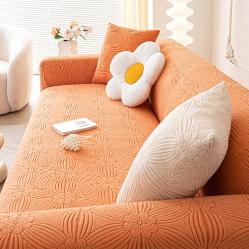 Elastischer Stretch-Sofabezug für 1–5 Sitzer, Samtstoff, dicker Universal-Schonbezug, rutschfestes Design, stilvolles orangefarbenes Muster, perfekt für Heimdekoration Elastischer Stretch-Sofabezug für 1–5 Sitzer, Samtstoff, dicker Universal-Schonbezug, rutschfestes Design, stilvolles orangefarbenes Muster, perfekt für Heimdekoration von Generisch