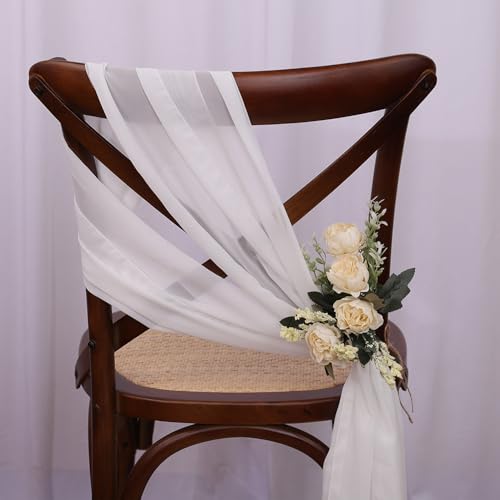 Elegante Chiffon-Stuhlschärpen für Hochzeit und Party, 10-teiliges Set, perfekt für Gang- und Veranstaltungsdekoration von Generisch