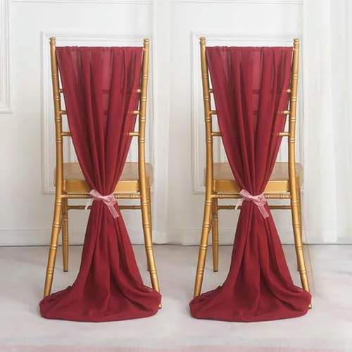 Elegante Stuhlschärpen für Hochzeitsdekoration – weiche Chiffon-Fliegen, perfekt für Gang- und Party-Sitzverbesserungen von Generisch