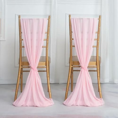 Elegante Stuhlschärpen für Hochzeitsdekoration – weiche Chiffon-Fliegen, perfekt für Gang- und Party-Sitzverbesserungen von Generisch