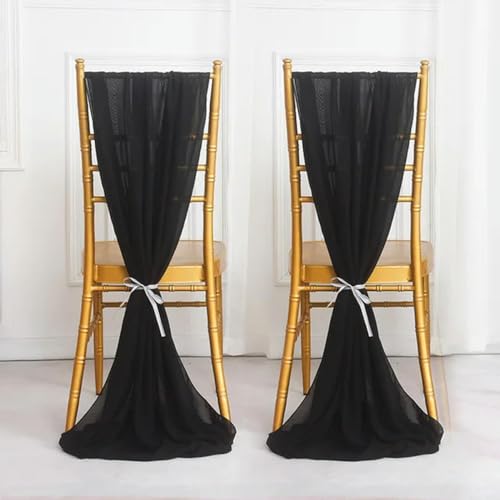 Elegante Stuhlschärpen für Hochzeitsdekoration – weiche Chiffon-Fliegen, perfekt für Gang- und Party-Sitzverbesserungen von Generisch