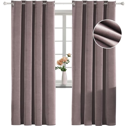 Elegante rosa Samtvorhänge, 165 x 215 cm, luxuriöse Vorhänge mit Ösen für Wohnzimmer und Schlafzimmer, wärmeisoliert, schalldicht, Raumverdunkelung, stilvoller Pannesamt Elegante rosa Samtvorhänge, 165 x 215 cm, luxuriöse Vorhänge mit Ösen für Wohnzimmer und Schlafzimmer, wärmeisoliert, schalldicht, Raumverdunkelung, stilvoller Pannesamt von Generisch