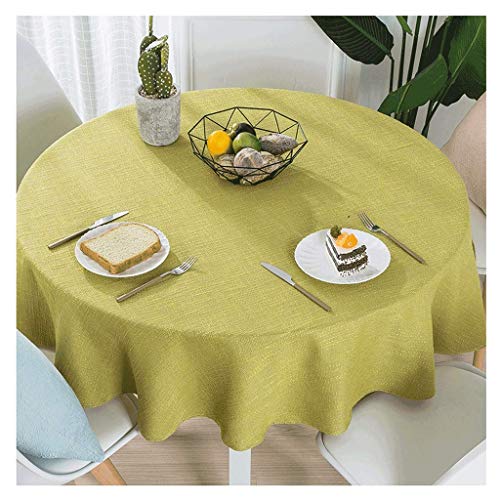 Elegante runde Tischdecke aus Baumwollleinen, 260 cm Durchmesser, leicht zu reinigen, stilvolle Heimdekoration für Teepartys, Versammlungen und besondere Anlässe von Generisch