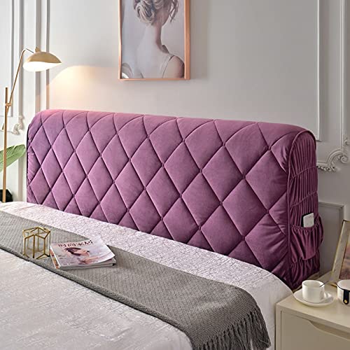 Eleganter, gesteppter Kopfteilbezug, dehnbarer Schutz für 160/140/180/200/150 cm Kopfteile, dicker Samtstoff, stilvolle Bettdekoration (Farbe: G, Größe: 190 cm) von Generisch