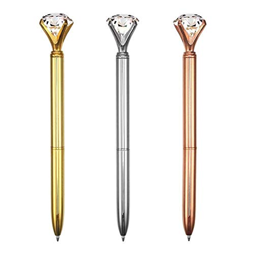 Eleganter Metall-Kugelschreiber, künstliche Kristall-Diamant-Stifte in Rotgold, für Büro, Schule, Zuhause, 3 Stück, langlebig und nützlich Eleganter Metall-Kugelschreiber, künstliche Kristall-Diamant-Stifte in Rotgold, für Büro, Schule, Zuhause, 3 Stück, langlebig und nützlich von Generisch