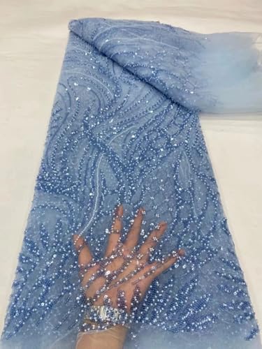 Eleganter afrikanischer Spitzenstoff für Damen mit Pailletten für Hochzeitskleider, formelle Kleidung und modische Partystile Eleganter afrikanischer Spitzenstoff für Damen mit Pailletten für Hochzeitskleider, formelle Kleidung und modische Partystile von Generisch