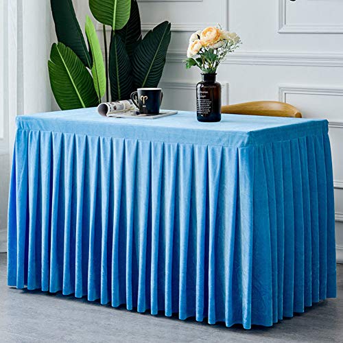 Eleganter rechteckiger Tischrock, plissiert, für Party, Geburtstag, Ausstellung, 160 x 40 x 75 cm, weicher Samtstoff, schlichtes Design, perfekt für Veranstaltungen Eleganter rechteckiger Tischrock, plissiert, für Party, Geburtstag, Ausstellung, 160 x 40 x 75 cm, weicher Samtstoff, schlichtes Design, perfekt für Veranstaltungen von Generisch