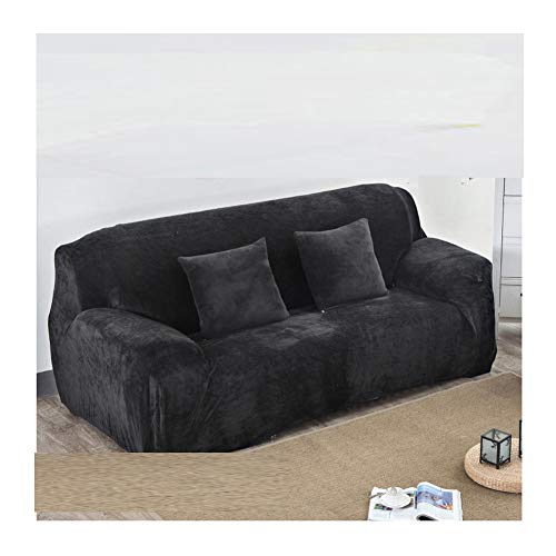 Eleganter silbergrauer Pannesamt-Sofabezug, dehnbarer Plüsch-Schonbezug für 3-Sitzer-Sofa (190 x 230 cm), waschbar, langlebig, elastisch, Möbelschutz, mühelose Passform von Generisch