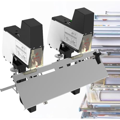 Elektrische Auto Tacker Binder Maschine mit Fußpedal, Doppelkopf-Sattelhefter, 9-Gang-Krafteinstellung, für Heimschule und Geschäft von Generisch