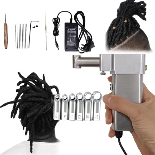 Elektrische Dreadlock-Maschine mit 6 Köpfen, Handheld-Haarflechtwerkzeug für schnelle DIY-Dreadlock-Verlängerungen von Generisch