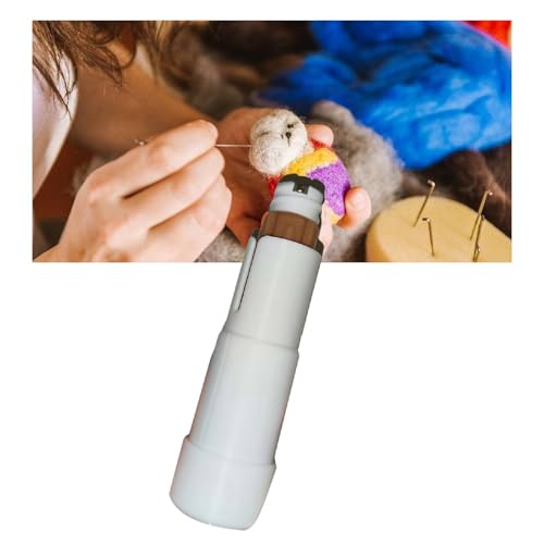 Elektrische Filzmaschine - 1-7 Nadeln Einstellbare Geschwindigkeit Wollfilzstift, Leises Bastelwerkzeug für DIY Filzkunst, Skulpturen & Heimunterricht - Kunststoffgriff (Weiß) von Generisch