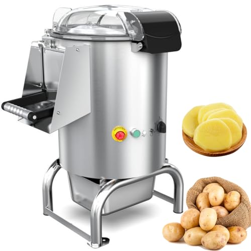 Elektrische Kartoffelschälmaschine, kommerzielle Gemüse- und Obstschälmaschine, 12L Kapazität, fester Bajonett, Wasserrohranschluss, Ein-Knopf-Bedienung von Generisch
