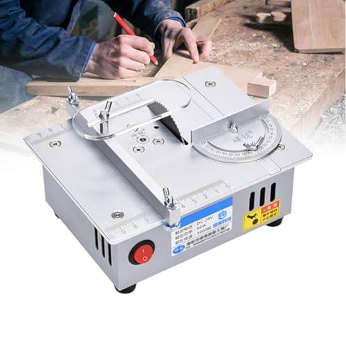 Elektrische Mini-Tischkreissäge, Präzisionsschneider für Heimwerker-, Schmuck-, Holzbearbeitungs- und Modellierungsprojekte (weiß) von Generisch