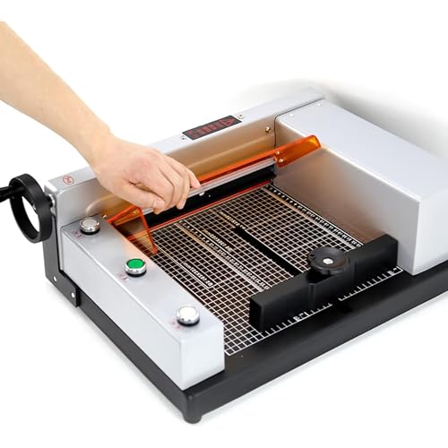 Elektrischer Papierschneider, robuste Schneidemaschine für Karton und Leder, Büroschneidewerkzeug mit klaren Führungsrastern Elektrischer Papierschneider, robuste Schneidemaschine für Karton und Leder, Büroschneidewerkzeug mit klaren Führungsrastern von Generisch