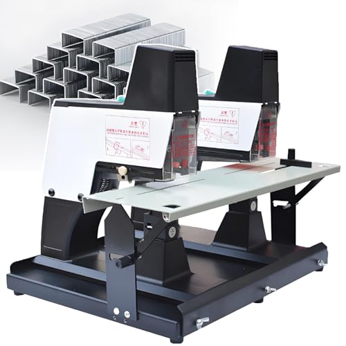 Elektrischer Sattelhefter, Doppelkopf, 44 cm Werkbank + Fußpedal, 9-Gang-Steuerung, Auto-Sicherheit, Booklet-Ordner für Heftklammern 23/6, 23/8, 24/6, 24/8 von Generisch
