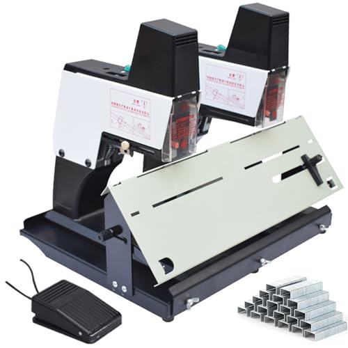 Elektrischer Sattelhefter, automatische Bindemaschine mit Fußpedal, 9-fach einstellbar, flacher und vertikaler Modus, hält bis zu 40 Blatt von Generisch