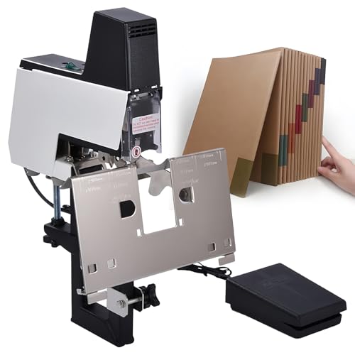 Elektrischer Sattelhefter mit Pedal, verstellbar für 2-40 Blatt, 1-9 Intensitätsstufen, ideal für Büro und schwere Buchbindung von Generisch