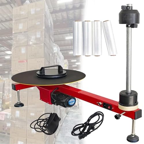 Elektrischer Stretchfolienspender mit Drehteller für effizientes Palettenverpacken in der Express-Logistik Elektrischer Stretchfolienspender mit Drehteller für effizientes Palettenverpacken in der Express-Logistik von Generisch