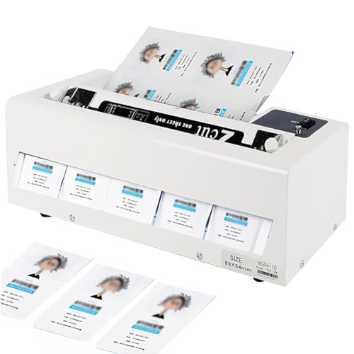 Elektrischer Visitenkartenschneider, verstellbarer Seitenabstand, hohe Präzision 0,5 mm, schnell 30 Stück/min, ideal für professionelle Kartenherstellung von Generisch