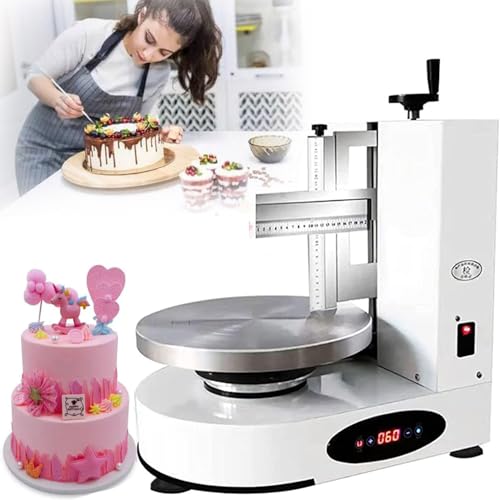 Elektrischer drehbarer Kuchenschaber, verstellbarer 35 cm Drehteller für automatisches Sahnestreichen und Kantenglätten, perfektes Werkzeug für Geburtstagskuchen von Generisch