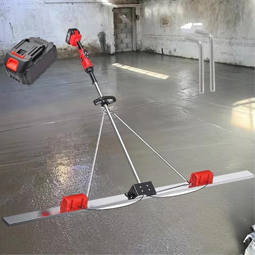 Elektrisches Betonbearbeitungswerkzeug – Beton-Oberflächen-Nivellierstampfer und Vibrationsestrich-Set mit Getriebe und Leistungsanzeige (1 Batterie, 1,5 m) für effiziente Betonbearbeitung von Generisch