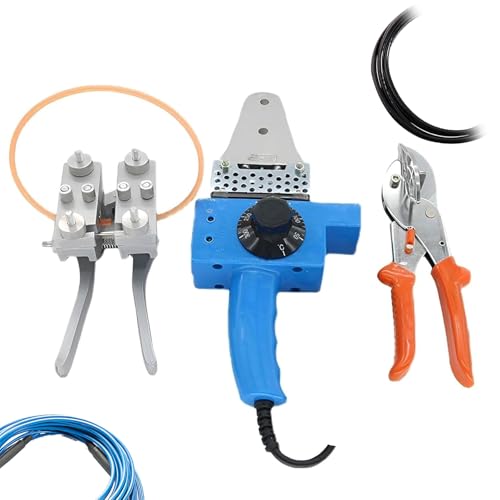 Elektrisches Heißschmelzschweißgerät Kit mit Schere und Anschlusshalter, 300° Heizkopf für PU-Rundriemen, Rohre und Kunststoffstreifen Schweißen Elektrisches Heißschmelzschweißgerät Kit mit Schere und Anschlusshalter, 300° Heizkopf für PU-Rundriemen, Rohre und Kunststoffstreifen Schweißen von Generisch