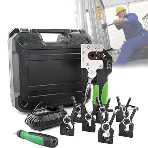 Elektrisches Rohr-Expander-Werkzeugset, 45° Exzenter-Bördelwerkzeug für weiche Kupfer-/Aluminium-/Messingrohre, inklusive 5/8 Klemmen und 8 Spannzangen, schnurloses Design Elektrisches Rohr-Expander-Werkzeugset, 45° Exzenter-Bördelwerkzeug für weiche Kupfer-/Aluminium-/Messingrohre, inklusive 5/8 Klemmen und 8 Spannzangen, schnurloses Design von Generisch