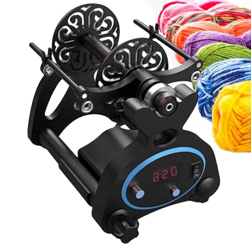 Elektrisches Spinnrad zum Stricken und Wickeln von Garn, verfügt über digitale Anzeige und Vorwärts-/Rückwärts-Funktion, ideal für handgefertigte Bastelarbeiten und DIY-Projekte von Generisch