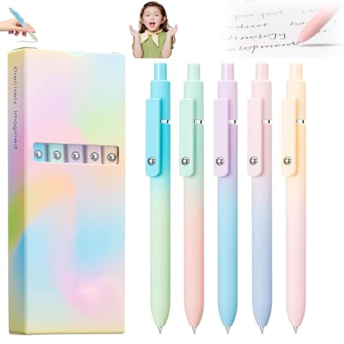 Emboadlie 5 PCS Gel Ink Pens, 0,7mm Medium Tip Black Ink Roller Ball Pens, Glattes Schreiben, schnell trocknender Stift, Geschenke für Frauen geeignet, Geeignet für Schulen und Büros (1pcs) von Generisch