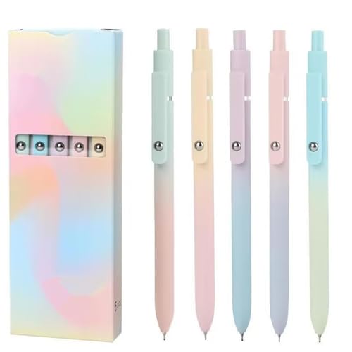 Emboadlie 5 PCS Gel Ink Pens, Gettoreach 5 PCS Gel Ink Pens, Gettoreach 0.7mm Medium Tip Black Ink Roller Ball 𝐩𝐞𝐧𝐬, Quick Drying Pen for Smooth Writing (A02) von Generisch
