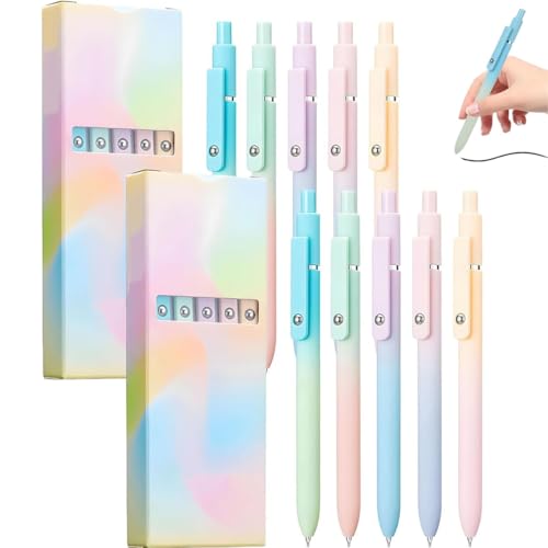 Emboadlie 5 Pcs Gel Ink Pen, New 0.5mm Medium Tip Black Ink Roller Ball Pen, Cute Office School Supplies, Smooth Writing, No Bleed for Journaling Note Taking, Quick Drying Practical Gifts (10Pcs) von Generisch