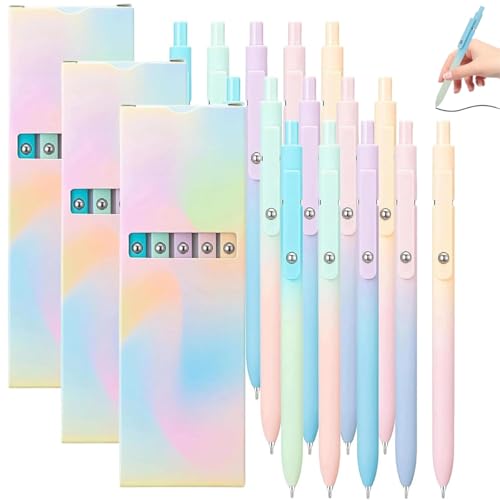 Emboadlie 5 Pcs Gel Ink Pen, New 0.5mm Medium Tip Black Ink Roller Ball Pen, Cute Office School Supplies, Smooth Writing, No Bleed for Journaling Note Taking, Quick Drying Practical Gifts (15Pcs) von Generisch